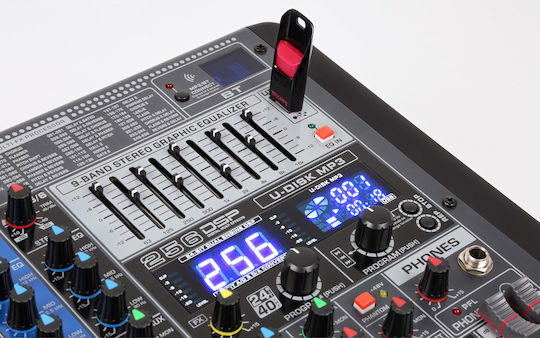 Power Dynamics PDM-S604 172.620 Consolă Analogică Mixer Audio și Console 6.0 Canale cu Putere Fantomă & 2 Intrări XLR & Bluetooth