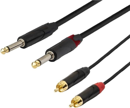 Sound Station Quality (SSQ) Cable 2x 6.3mm male - 2x RCA male 3m (SS-1430)