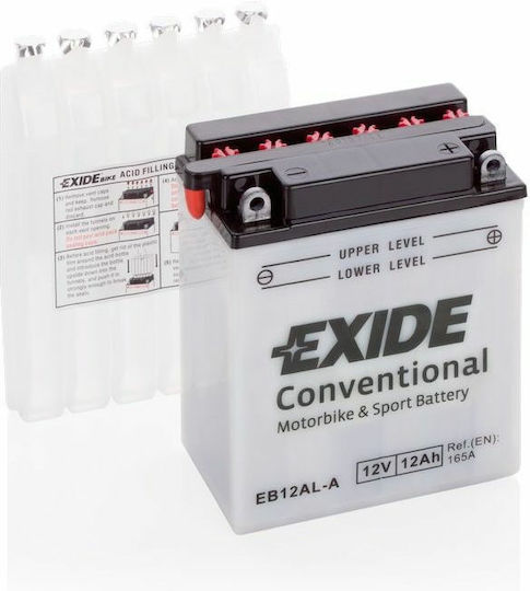 Exide Deschis Baterie Motocicleta YB12AL-A 165A cu Capacitatea 12Ah