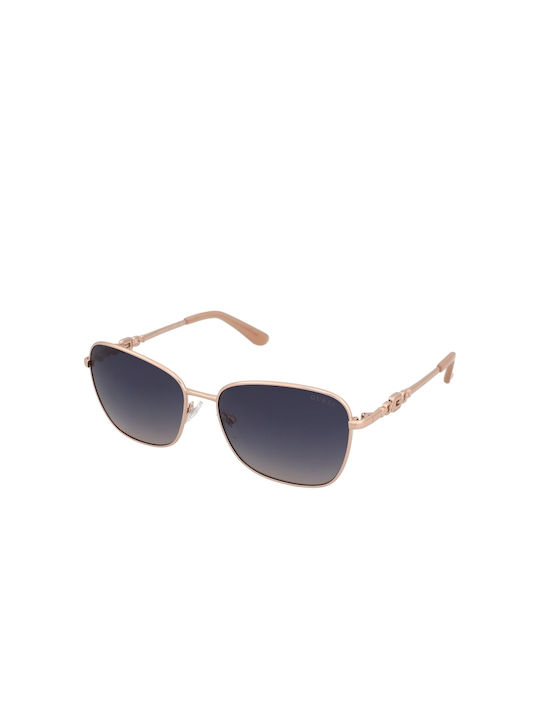 Guess Women's Sunglasses with Gold Metal Frame and Blue Gradient Lens GU7884 28W