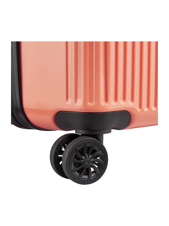 Delsey Ophelie Large Hard Suitcase Coral Pink with 4 Wheels Height 77cm