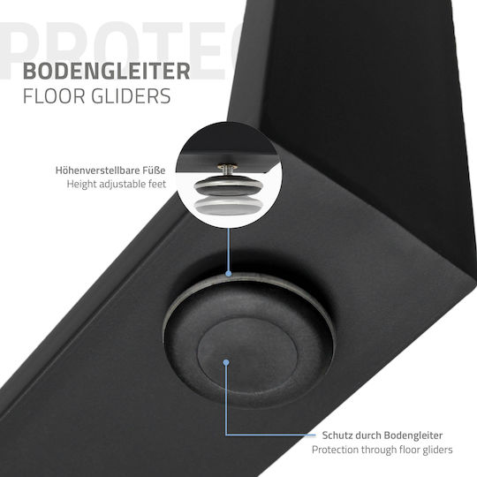 ECD Germany Metallic Furniture Leg 2 Pieces Suitable for Table / Coffee Table / Office 60x72cm Black