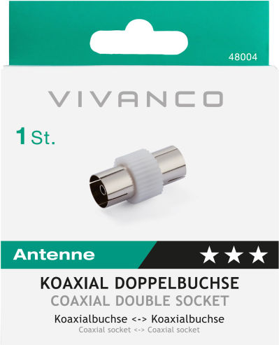 Vivanco Aerial Coax Socket Converter Coaxial female to Coaxial female White 1pcs