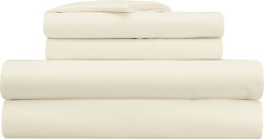 Olia Home Bettwäsche-Set Überdoppel 220x240cm. Beige 4Stück