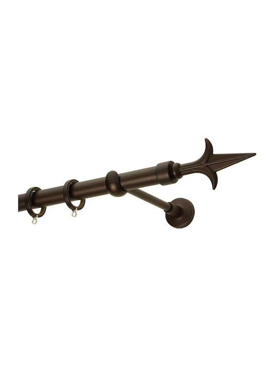 Zogometal Metallisch Vorhangstange Rustique Collection Doppel mit Schiene Φ25mm 240cm Dirty Rust