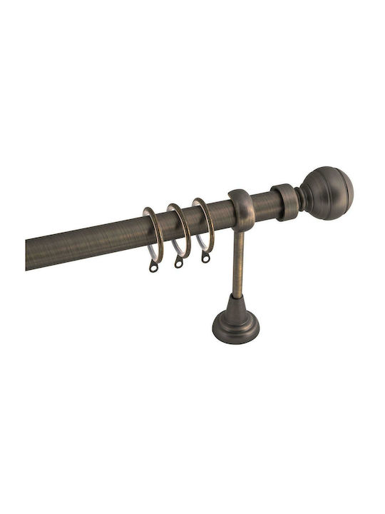 Frans Extendable Metallic Curtain Pole A3 Single Φ25mm 140-250cm Antique Α3/03