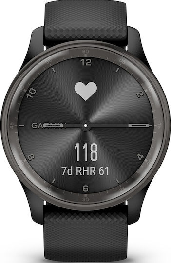 Garmin vívomove Trend Stainless Steel 40mm Waterproof Smartwatch with Heart Rate Monitor (Black)