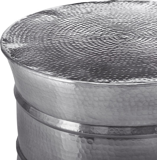 Rundes Zentral Kaffeetisch Aluminium Silber M62xL62xH33cm