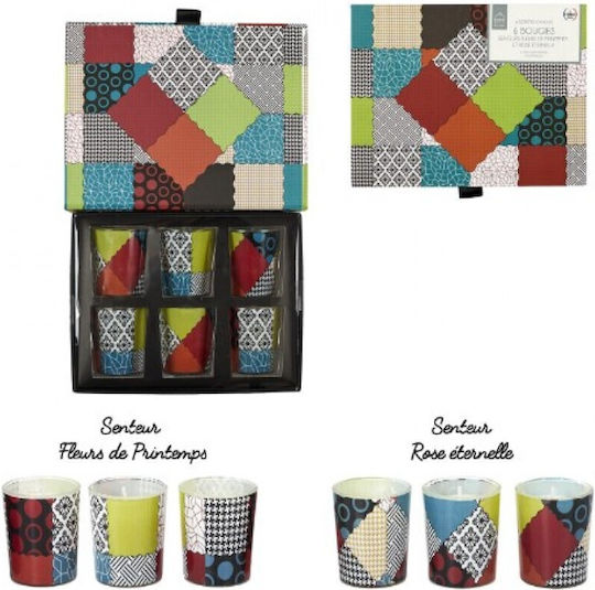 Melina's Collection Lumânări Aromatice în Borcan Multicolore 6 Bucăți