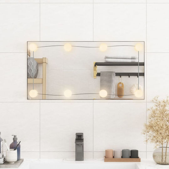 vidaXL Като Огледало за Стена с LED Осветление 30x60см 1бр