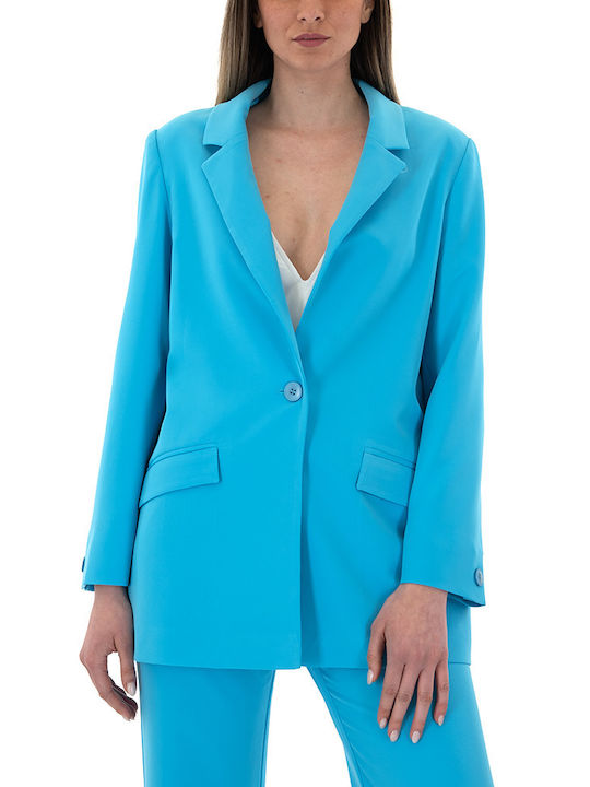 MY T Women's Blazer Light Blue