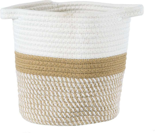 GloboStar Artificial Garden Ithaki Κασπώ Rattan Καφέ με Βάση 20x20x20εκ.