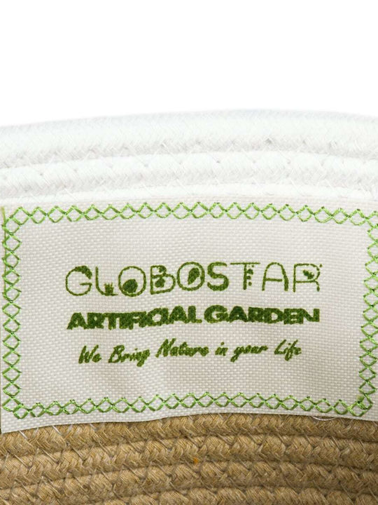 GloboStar Artificial Garden Ithaki Übertopf Rattan Braun mit Gestell 20x20x20εκ.