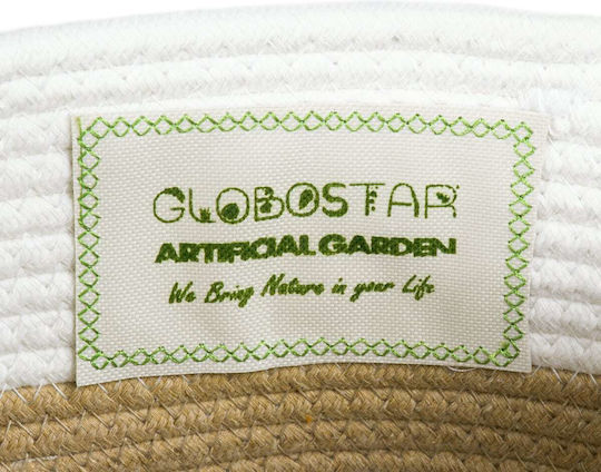 GloboStar Artificial Garden Ithaki Κασπώ Rattan Καφέ με Βάση 20x20x20εκ.