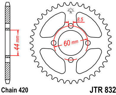 JT Sprockets Hinteres Ritzel für BMW R 50 für Yamaha DT 50