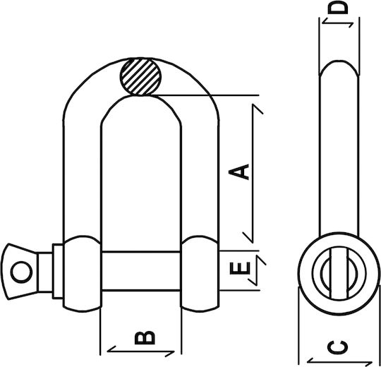 Eval Navy Key Boat Deck Galvanized Type D 25mm Key