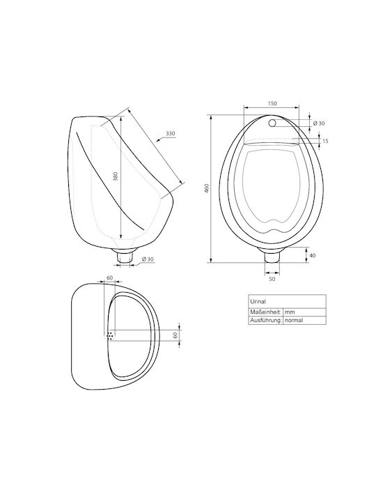 ECD Germany Urinal White