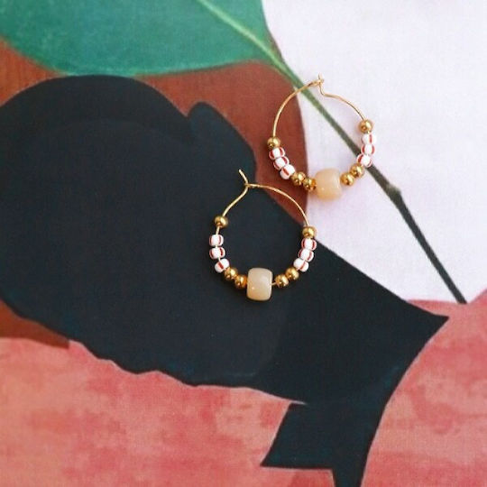Glass Craft Beads White 10pcs
