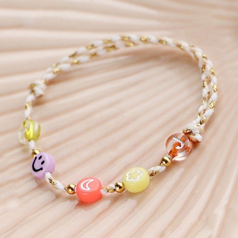 LETTERS SYMBOLS Acrylic Craft Beads Yellow 4pcs 7mm