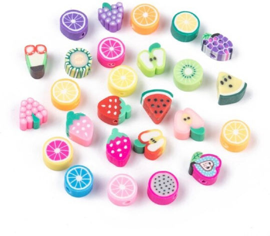 Clay Craft Beads Green 6pcs 10mm