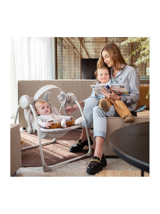 Lorelli Electric Baby Relax Swing Peach Beige Stars with Music Beige for Child up to 9kg