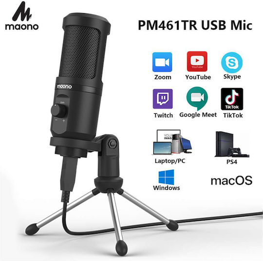 Maono AU-PM461TR Σετ Πυκνωτικό Μικρόφωνο USB Επιτραπέζιο για Φωνητικά