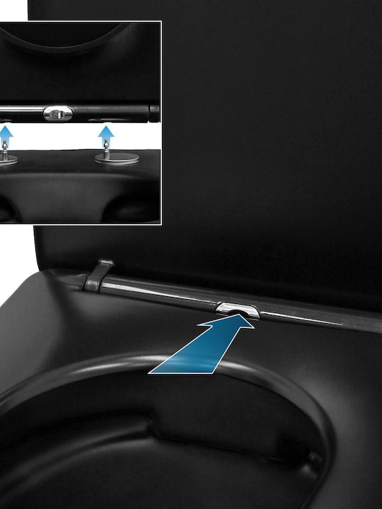 ECD Germany Rimless Wall-Mounted Toilet Black