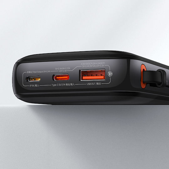 Baseus Qpow Pro Overseas Edition Power Bank 10000mAh 20W With USB-A Output Port And USB-C Output Port Power Delivery Quick Charge Black