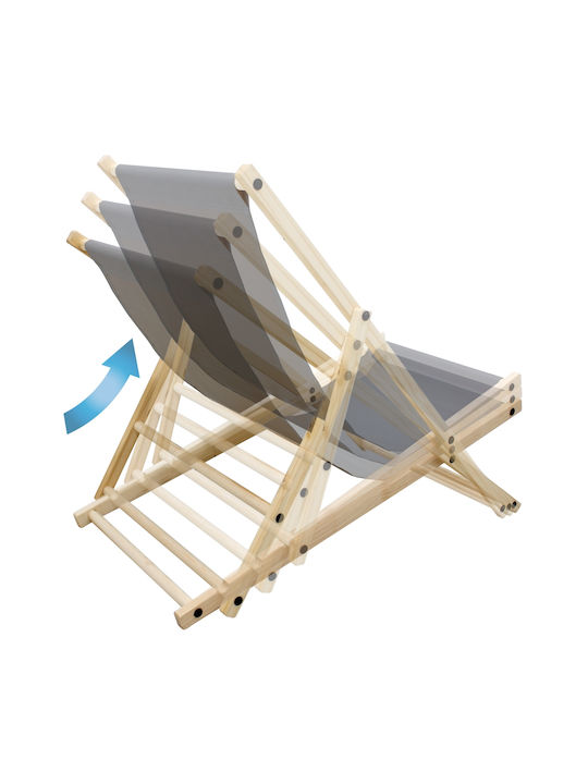Liegestühle Holz mit Gray Stoff 117x52x10cm