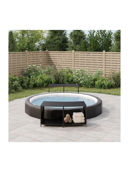 Metallic Outdoor Shelving Unit with 1 Shelves Black 105x45x55cm