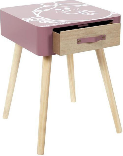Kinder Nachttisch Hölzernes Rosa 35x35x48cm