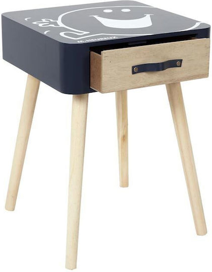 Wooden Kids Bedside Table Navy Blue 35x35x48cm