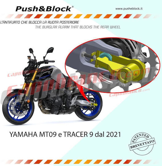 Push & Block Motorrad-Ritzelschloss Silber Farbe
