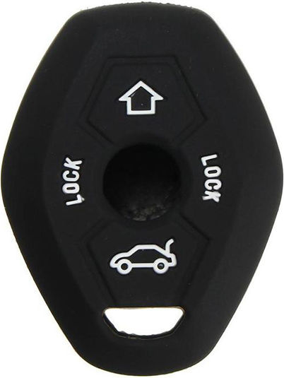 Silicone Car Key Cover Case with 4 Buttons for Bmw Black
