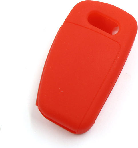 Silicone Car Key Cover Case with 3 Buttons for Audi Red