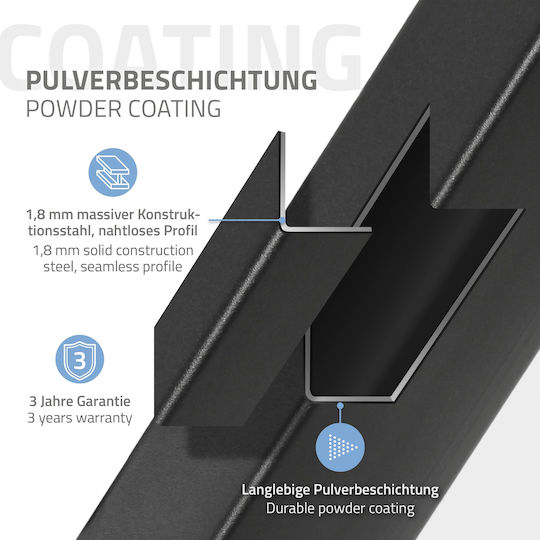 ML-Design Tischständer aus Metall in Schwarz Farbe 78x71x120cm