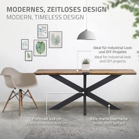 ML-Design Tischständer aus Metall in Schwarz Farbe 78x71x120cm