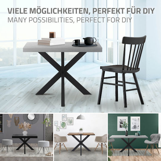 ML-Design Tischständer aus Metall in Schwarz Farbe 85x71x85cm
