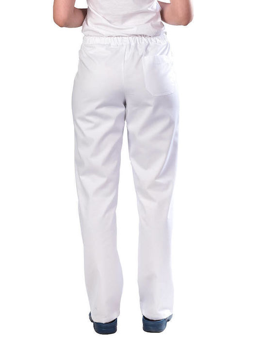 Anta Uniforms Παντελόνι Εργασίας Λευκό