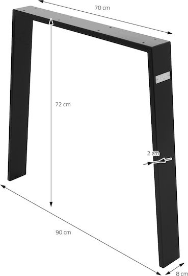 ML-Design Βάση Τραπεζιού Μεταλλική Μαύρη 90x72cm 2τμχ