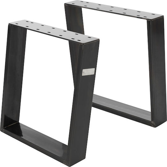 ML-Design Wooden Furniture Leg 2 Pieces Suitable for Table / Coffee Table 40x43cm Black