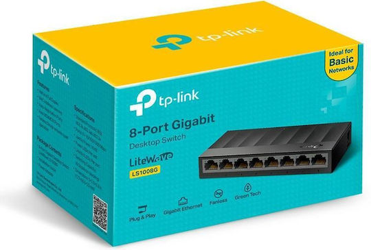 TP-LINK LS1008G v3 Unmanaged L2 Switch με 8 Θύρες Ethernet