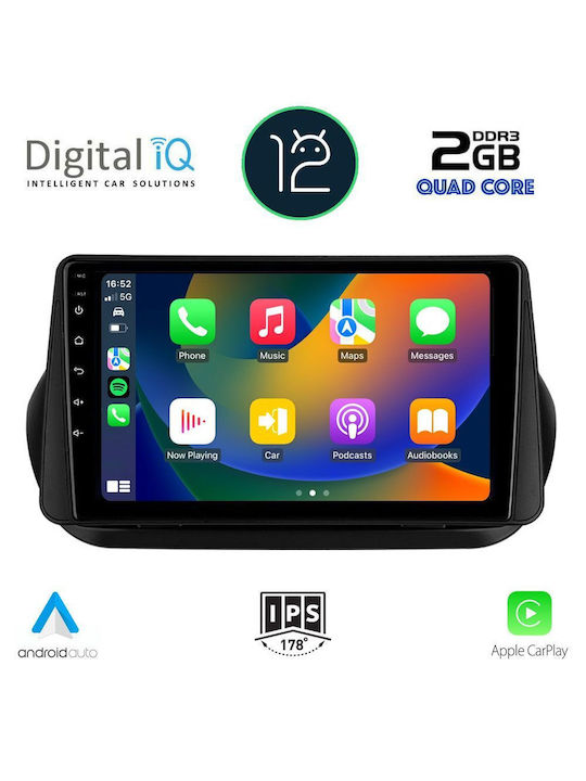 Digital IQ Car-Audiosystem für Peugeot Partner / Bipper Fiat Fiorino / Qubo Citroen Nemo / Berlingo 2008-2018 (Bluetooth/WiFi/GPS/Apple-Carplay) mit Touchscreen 9"