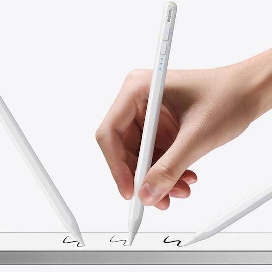 Baseus Smooth Writing Stylus with LED Indicators Digital with Palm Rejection for iPad in White color SXBC060402