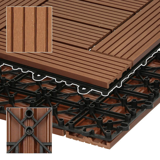 ECD Germany WPC Garden Decking Board 30x30cm 22pcs