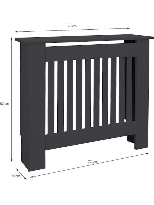 ML-Design MDF Gray Radiator Cover 78x19x82cm