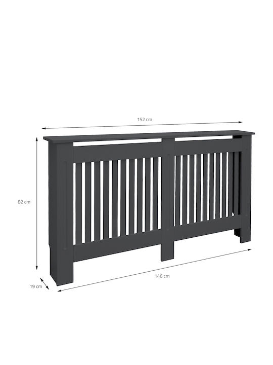 ML-Design Κάλυμμα Καλοριφέρ από MDF Γκρι 152x19x82cm