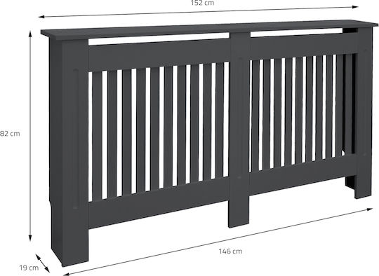 ML-Design Κάλυμμα Καλοριφέρ από MDF Γκρι 152x19x82cm