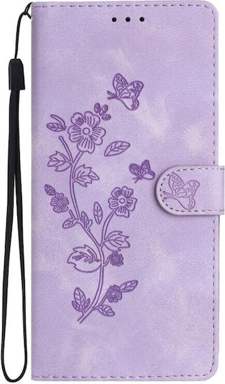 Butterfly Flower Wallet Μωβ (TCL 40 SE)