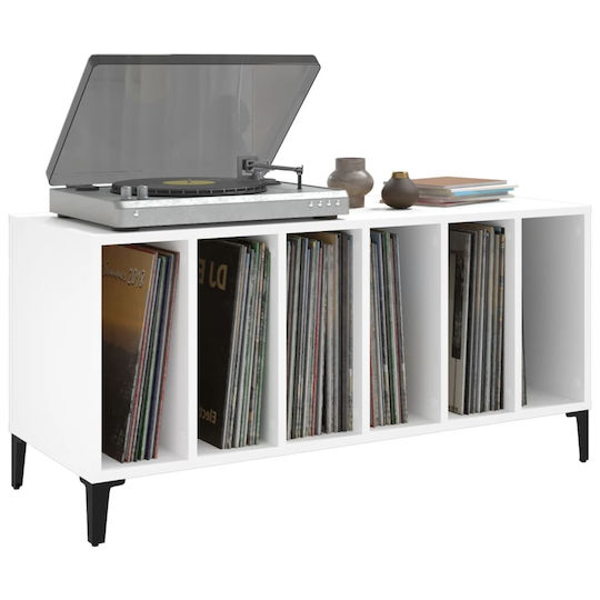vidaXL Мебел за Hi-Fi Бял 38x100x48см